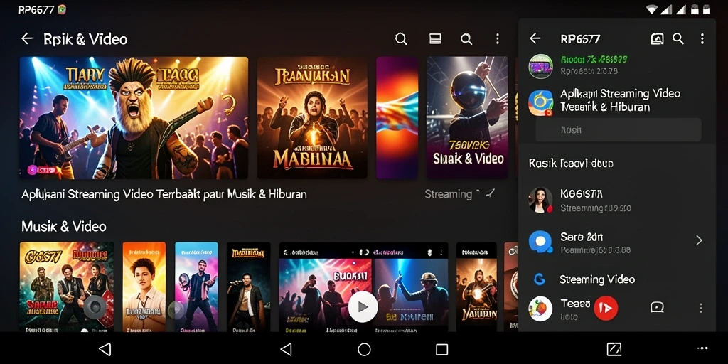 Antarmuka pengguna RP6677 yang sederhana dan fungsional untuk streaming video.