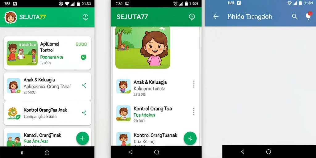 Antarmuka pengguna aplikasi Kontrol Orang Tua Anak SEJUTA77.