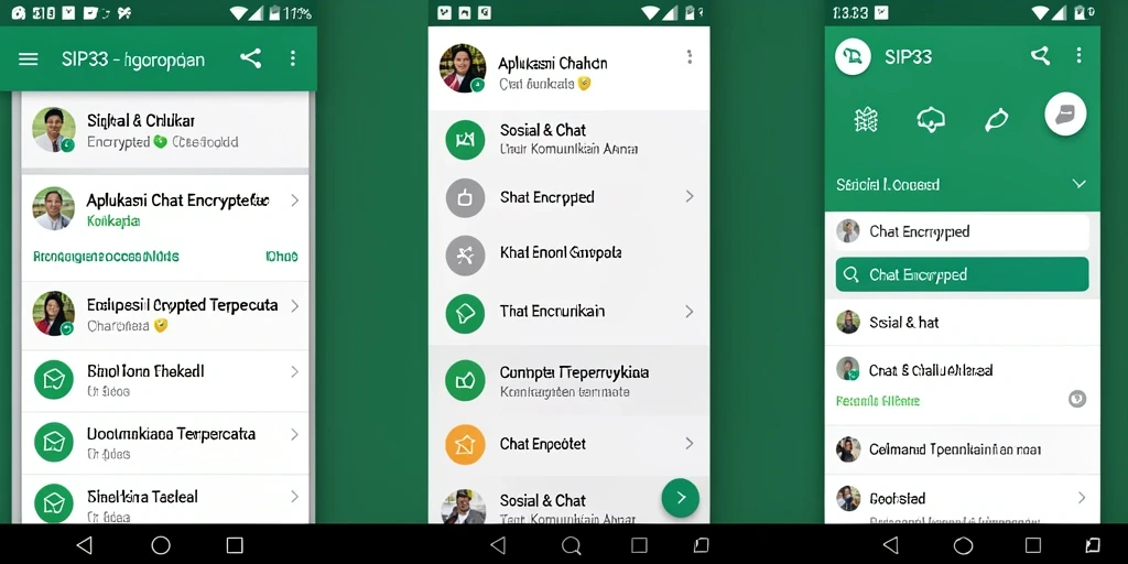 Antarmuka SIP33 yang sederhana dan menarik untuk chat aman.