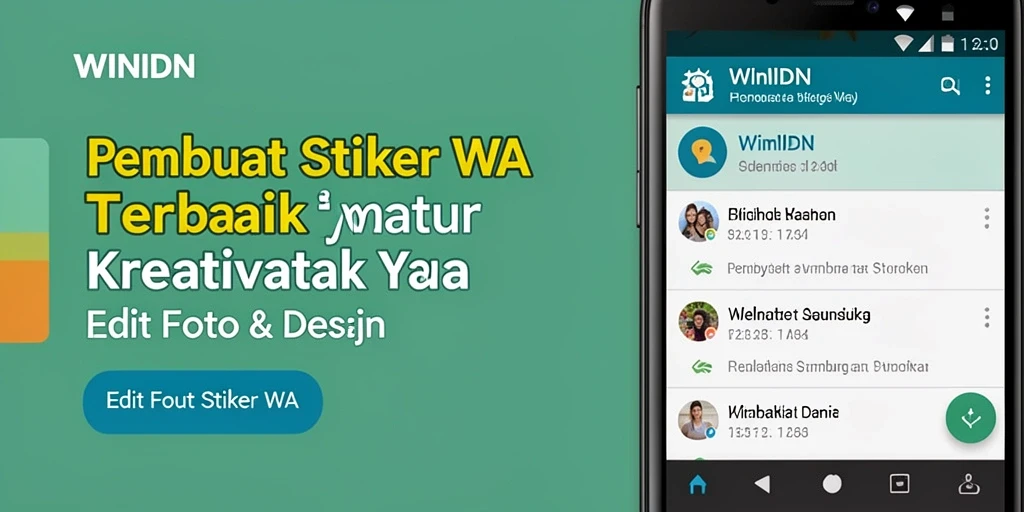 Tampilan interaktif WINIDN untuk pembuat stiker.