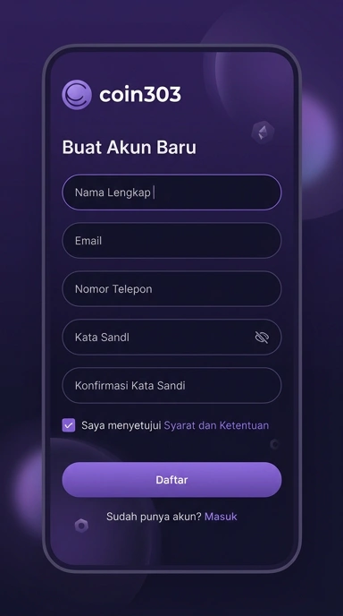 Buat Akun Baru coin303 untuk Pengguna Android